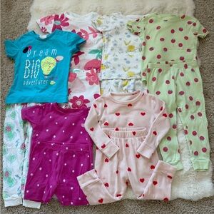Carter's and Poly Poly ( t-shirt) Colorful Kids Pajama Set-Have Some Stains! 2T